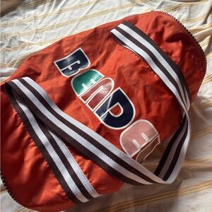 Henri Bendel Orange Nylon Duffle Bag